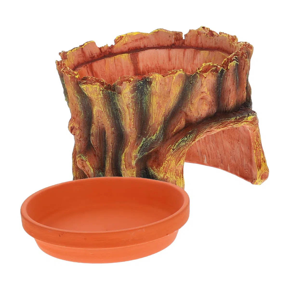 Cueva de Escondite para Reptiles de Resina Interior Espacioso Diseño Multifuncional Adecuado para Terrarios y Jardines de Serpientes y Cangrejos