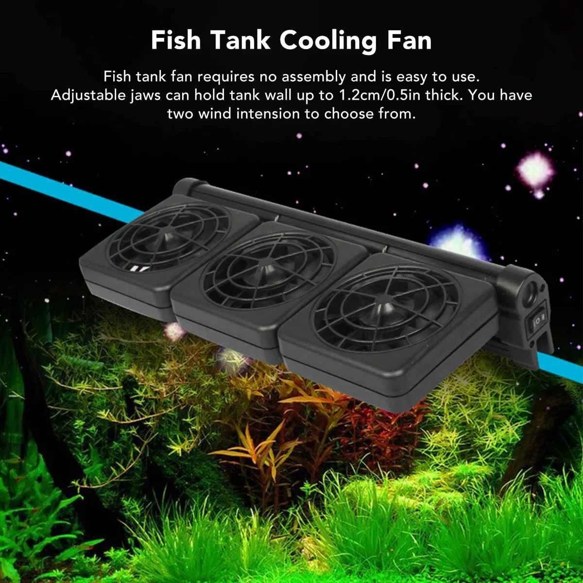 Pssopp Enfriadores de Acuario, Ventilador de Refrigeración para Tanque de Peces, Enfriador de Viento Frío para Tanque de Peces de 2 Niveles para Acuario Y Pecera