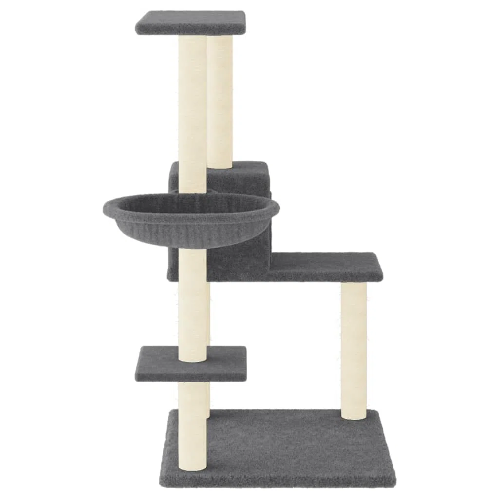 Rascador para Gatos con Postes de sisal Gris Oscuro 95 cm, LAPOOH Rascador Gato, Arbol Rascador para Gatos, Gatos Accesorios, Torre Gatos, Arranhador para Gatos, Casa para Gatos