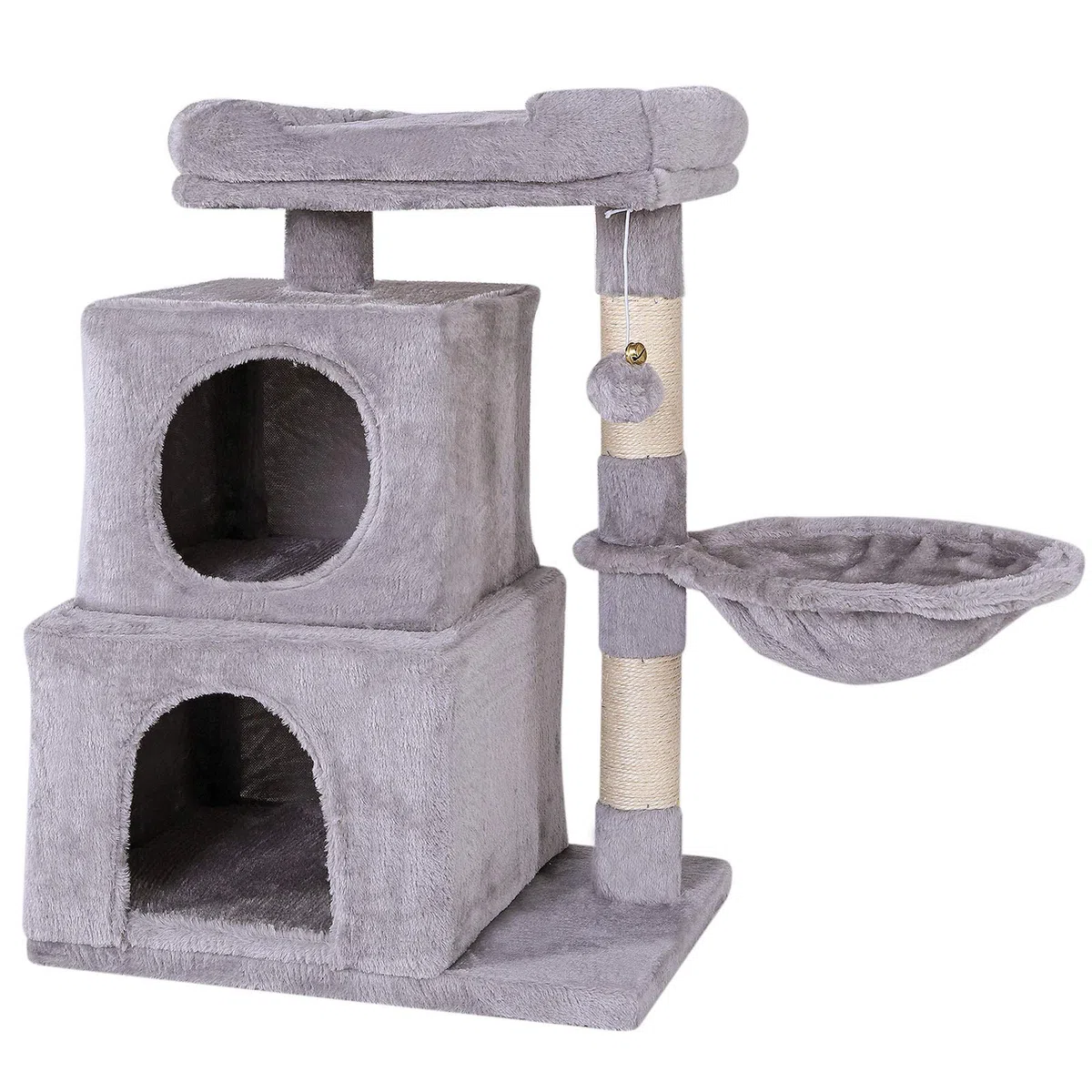 lionto Árbol rascador para Gatos Altura 70 cm, Gris Claro