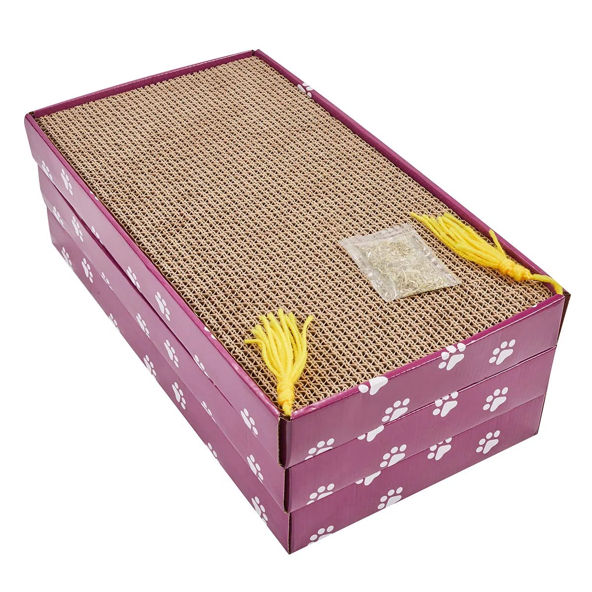 PEEKAB Rascador de cartón para Gatos, Tabla Ancha para rascar Reversible, Corrugado, Almohadilla para rascar Gatos con Caja incluida, 3 Piezas Grandes