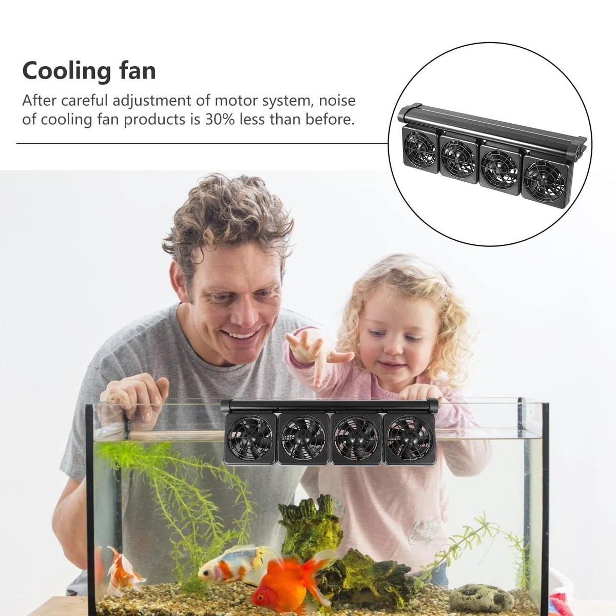 Abaodam Ventilador de Acuario Ajustable Negro para Enfriamiento de Pecera