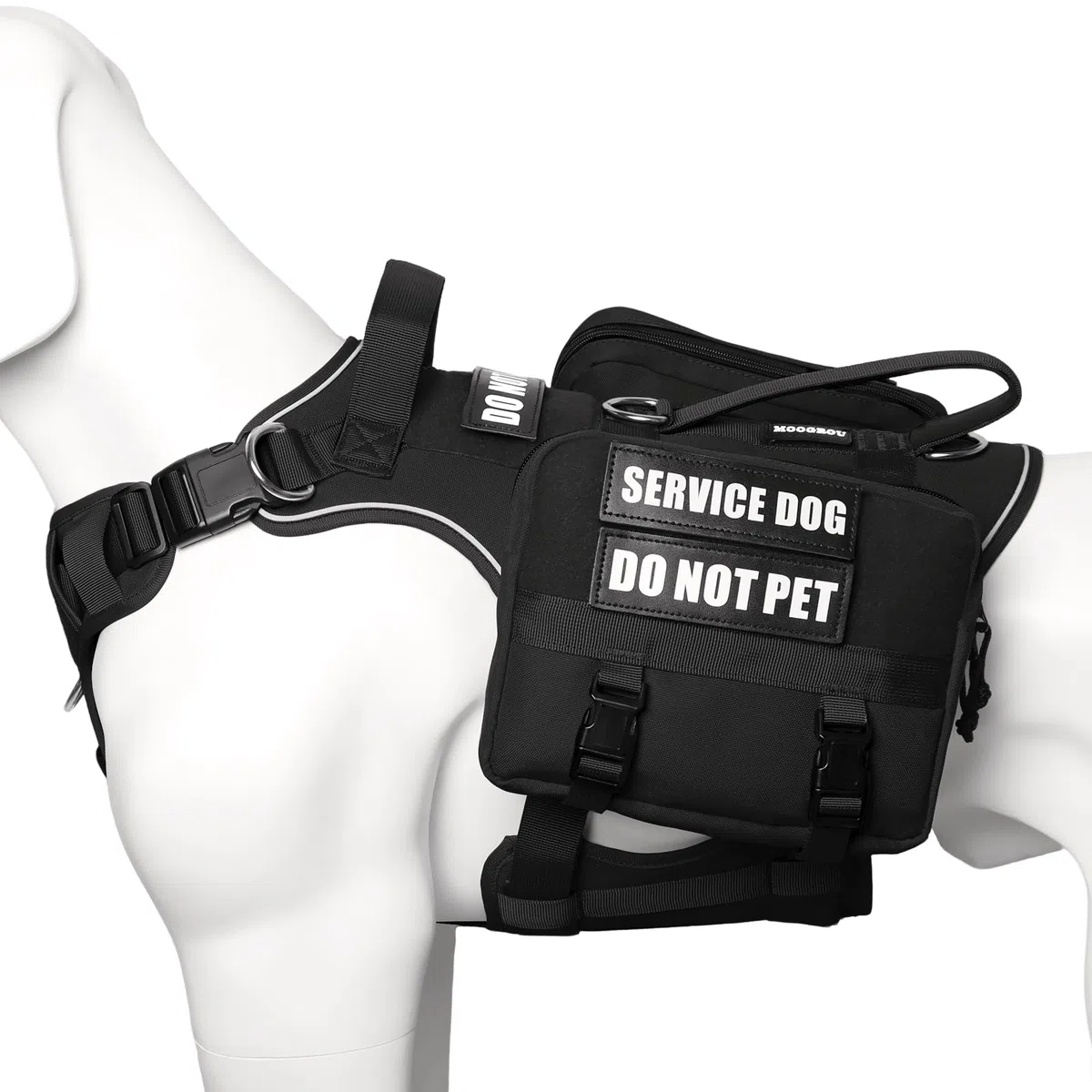 Chaleco para perro de servicio con bolsillos, arnés grande para perro y mochila extraíble para entrenamiento de senderismo, chaleco para mascotas con asa y sistema Molle para parches, color