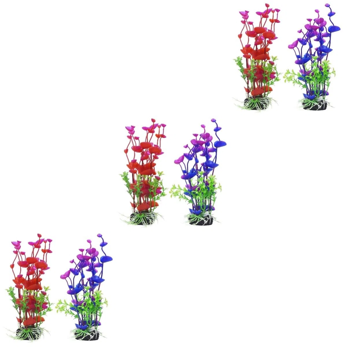 FRCOLOR 6 Unidades Decoraciones para acuarios Plantas Artificiales Plantas de Acuario, Plantas de Acuario, Plantas Artificiales para Mascotas