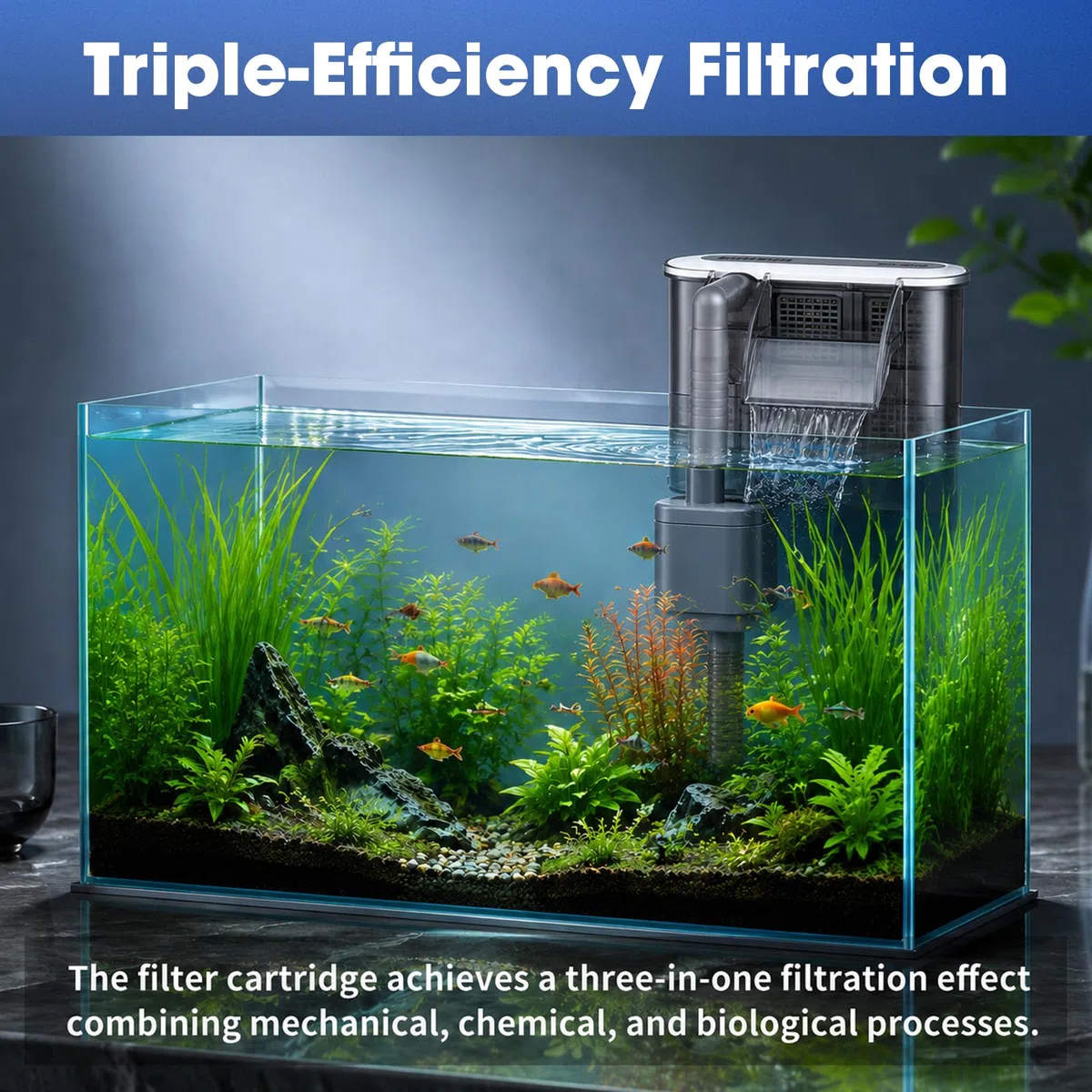 ENLOY EcoRenew - Cartuchos de filtro grandes de repuesto para filtro de alimentación Aqueon SmartClean de 50-90 galones, filtro de tanque de peces con carbón activado, se adapta a acuarios de agua