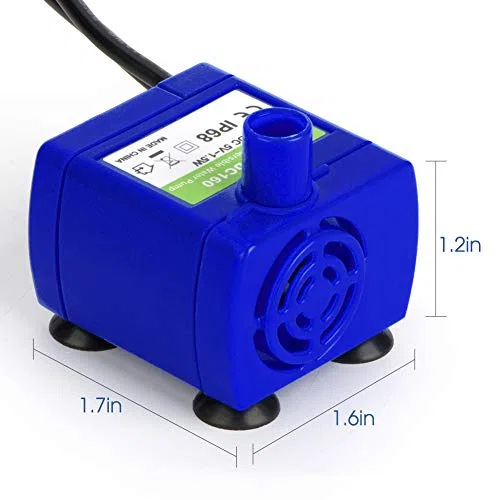 Bomba de Fuente para Gatos, Bomba de Repuesto para Fuente de Agua para Perros Y Gatos, Bomba de Fuente para Beber para Mascotas, Súper Silenciosa con Cable de Alimentación de 5.9 Pies para Fuente de a