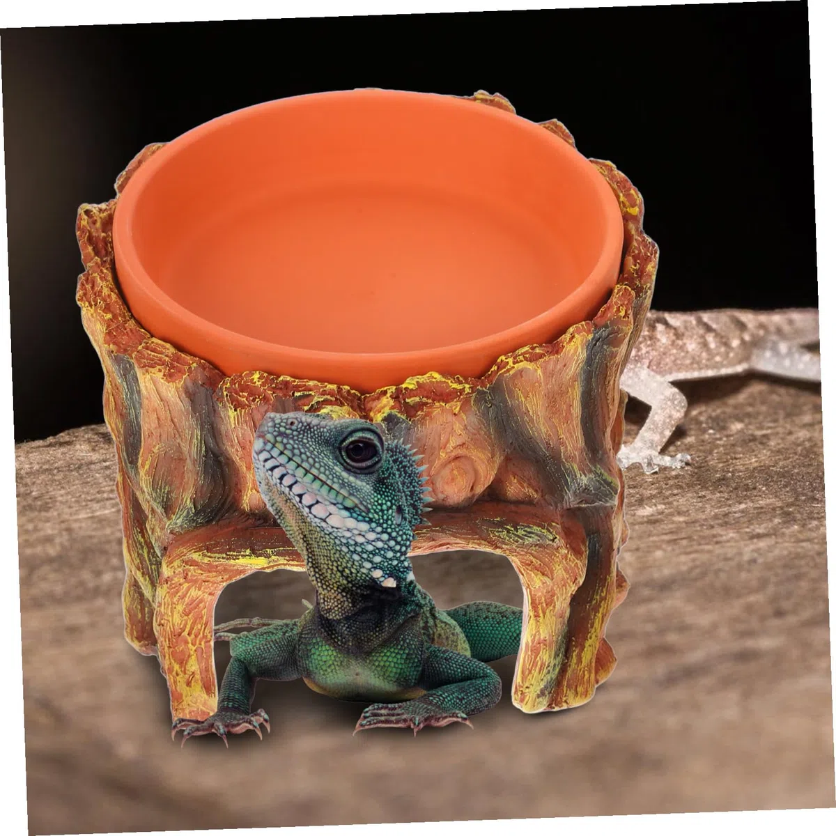 Didiseaon Escondite para Reptiles de Resina Piel de Reptil, Cueva Húmeda de Tamaño Grande para Terrarios, Refugio Natural para Lagartos y Geckos, Decoración para Hábitat de Mascotas