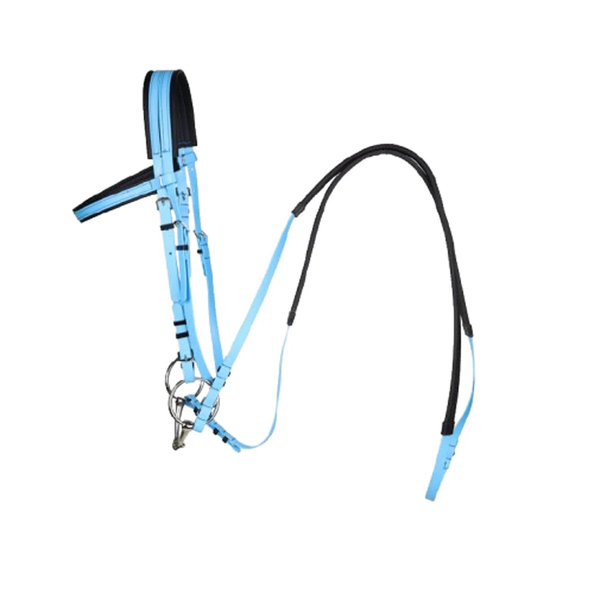 Cabeza de jaula de nylon pesada ajustable, Talla multicolora ajustable anatómica impermeable del caballo del PVC L for los caballos sobre el 1.35m(Lake Blue)