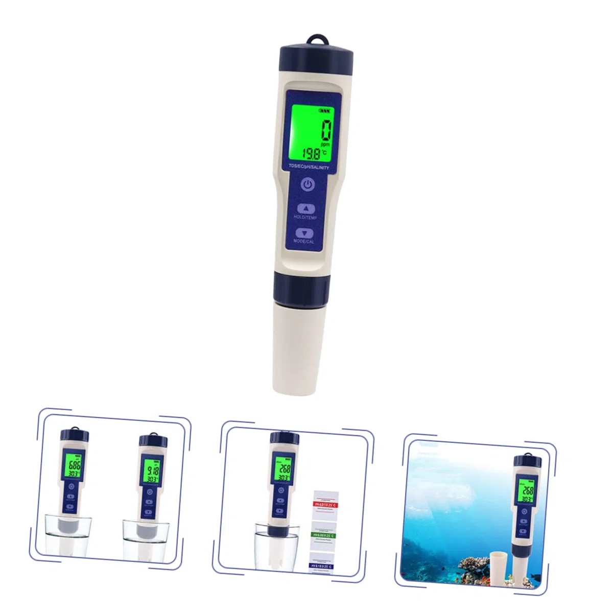 Ciieeo Medidor De Salinidad Digital para Acuarios Agua Salada Medidor Digital De Calidad De Agua De Mar Precisión Alta