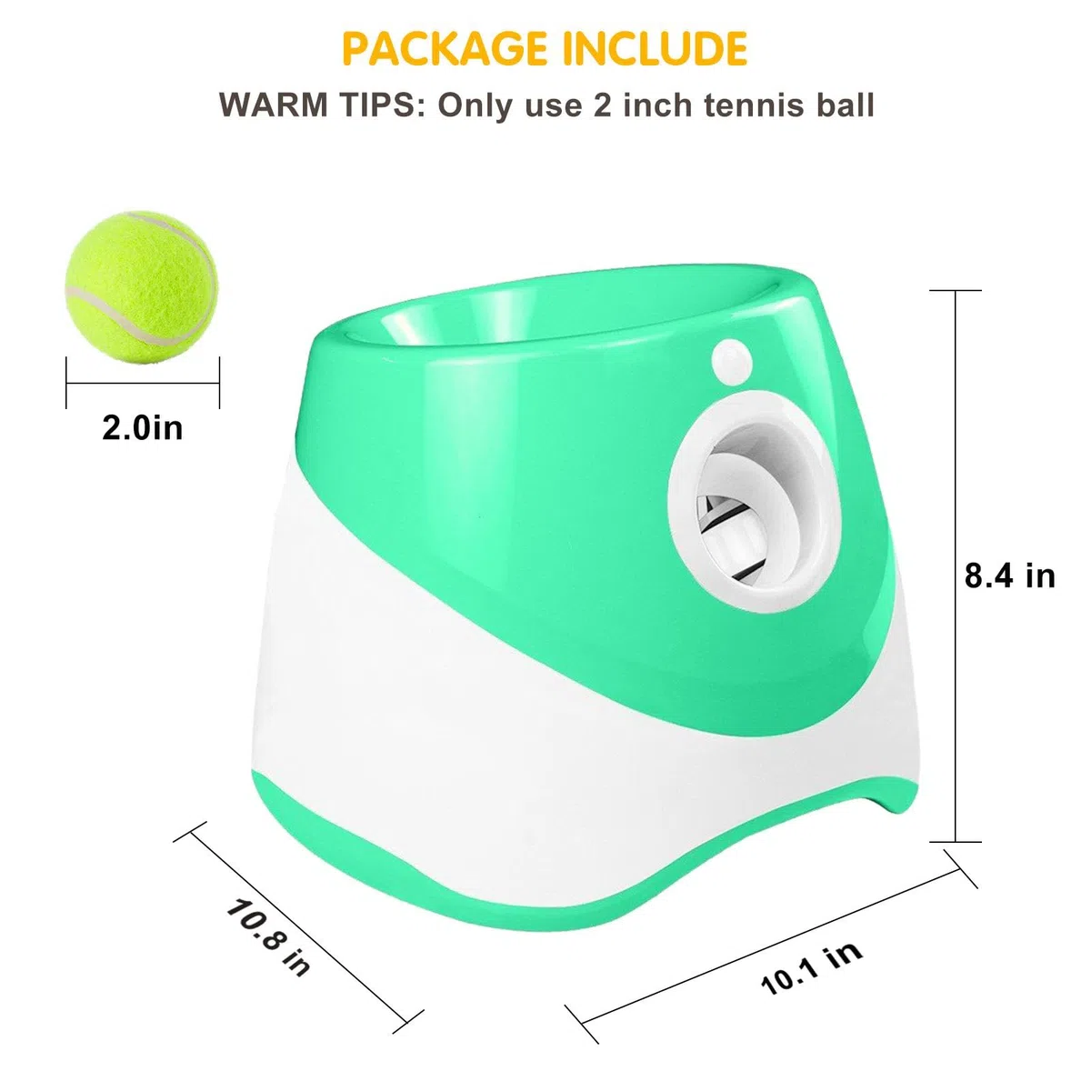 de Pelotas para Perros. Automático de Pelotas para Perros. Incluye 3 Pelotas de Tenis. para Uso en Interiores Y Exteriores. para per, Verde