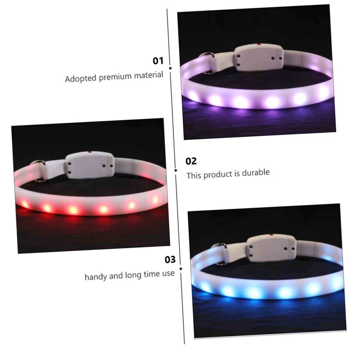 Happyyami Collar Led Recargable USB para Prueba De Agua y Collar Luminoso Paseos y Seguridad De