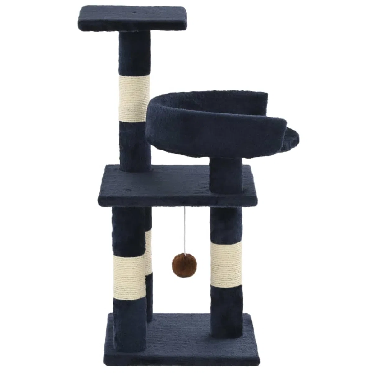 Rascador para Gatos con Poste de sisal, JUNZAI Arbol para Gatos, Gatos Accesorios, Arranhador para Gatos, Arbol Rascador Gatos, 65 cm Azul