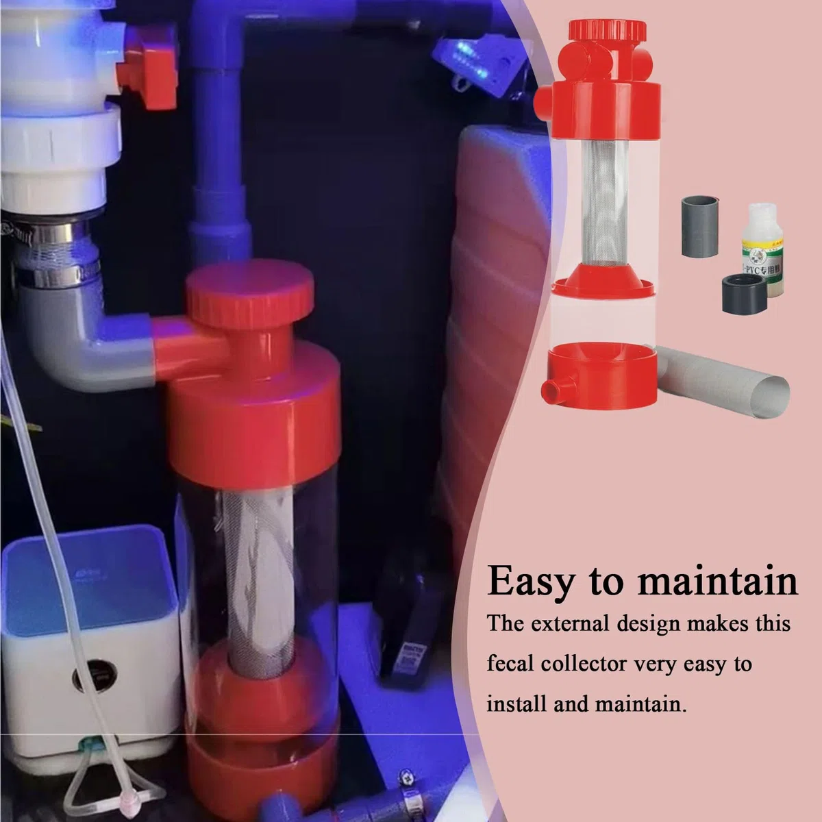 Colector de Excreciones de Peces - Separador De Materias Feces para Acuario | Separador Externo para Limpieza de Acuarios Cría de Camarones y Bettas