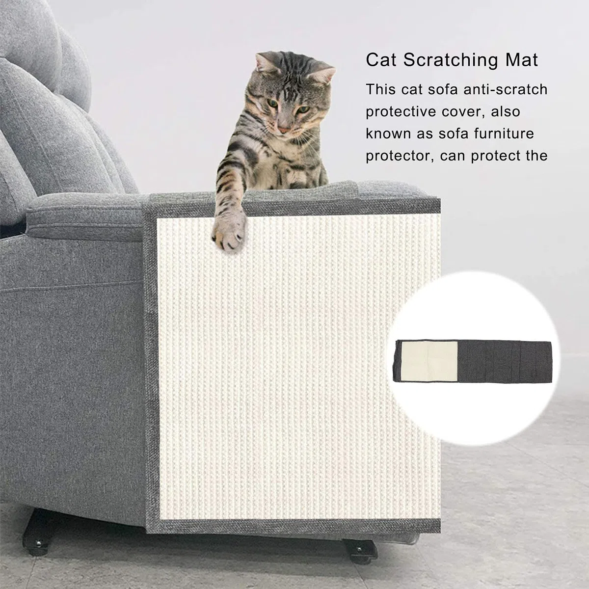 Funda de sofá antiarañazos para gatos, protector de muebles, tela duradera, fácil de limpiar, protector extraíble para mascotas (Estilo de puerta trasera (45 * 175cm))
