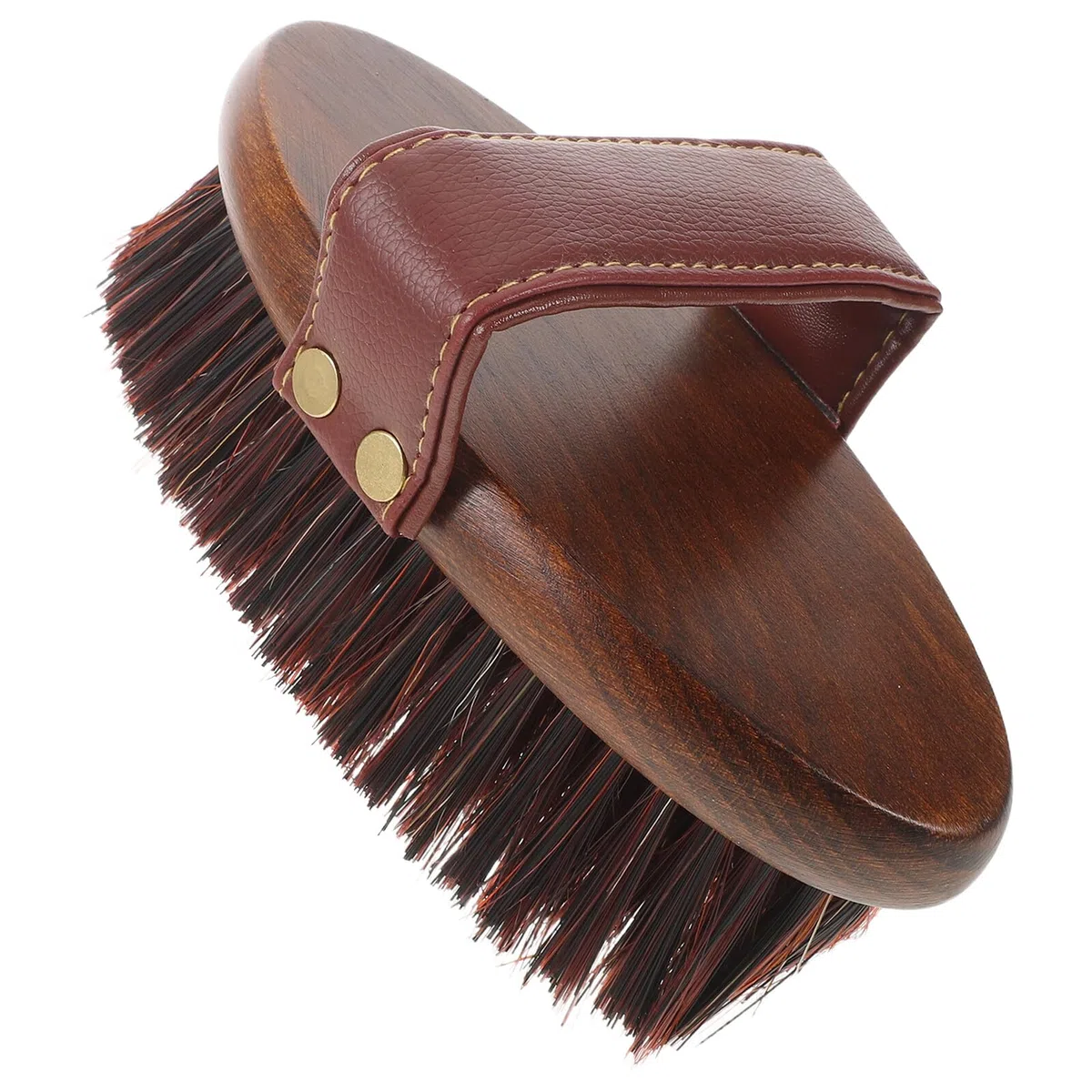 Artibetter Cepillo de Limpieza con Mango de Madera para Caballos Cepillo Ecuestre con Función de Masaje Cuidado Diario y Preparación de Shows