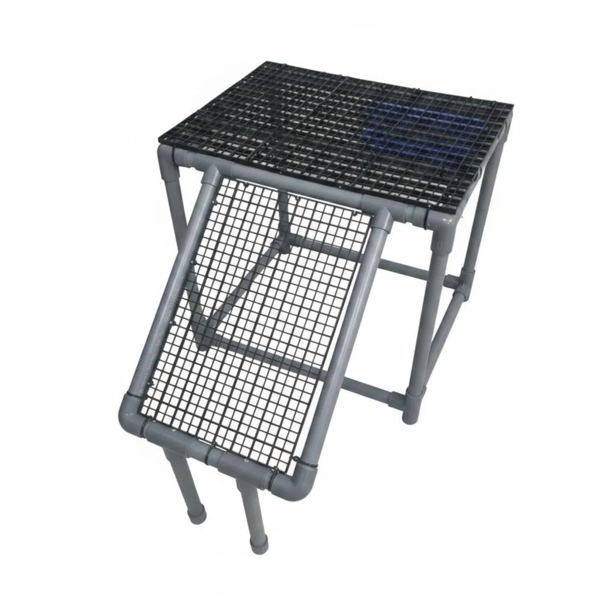 para Reptiles Base de Estante Elevado Superficie de PVC Marco de Plástico Conveniente para Acuarios de Tortugas Hogares de Reptiles Ambientes Controlados y de Sol, Gris, 40 32 40 Cm