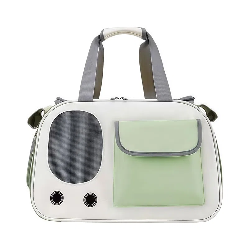 Transportín Perros Gatos para Ford EcoSport 2014-2023 Asiento Trasero Coche Bolsa de Transporte Plegable Bandolera Viaje Rejilla Transpirable,Beige/Green