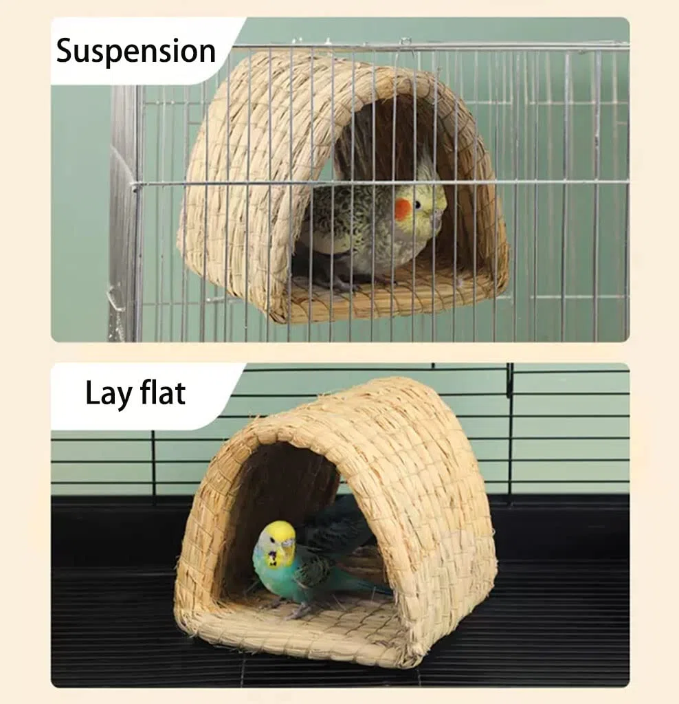 Nido de pájaro Tejido a Mano, un cálido Lugar de cría para Loros y Palomas en Invierno, Resistente al Viento y Transpirable (tamaño: 8.3 x 7.5 x 6.7 in)