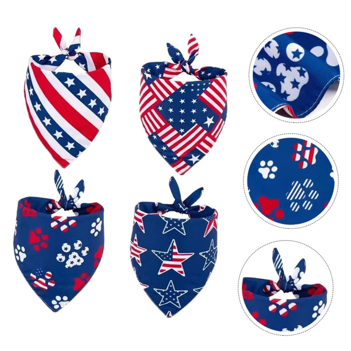 Sosoport 20piezas Pañuelos Triangulares para Mascotas Bandanas Decorativas De Día Independencia para Perros y Gatos Kit De Bufandas Ligeras y Cómodas para Mascotas