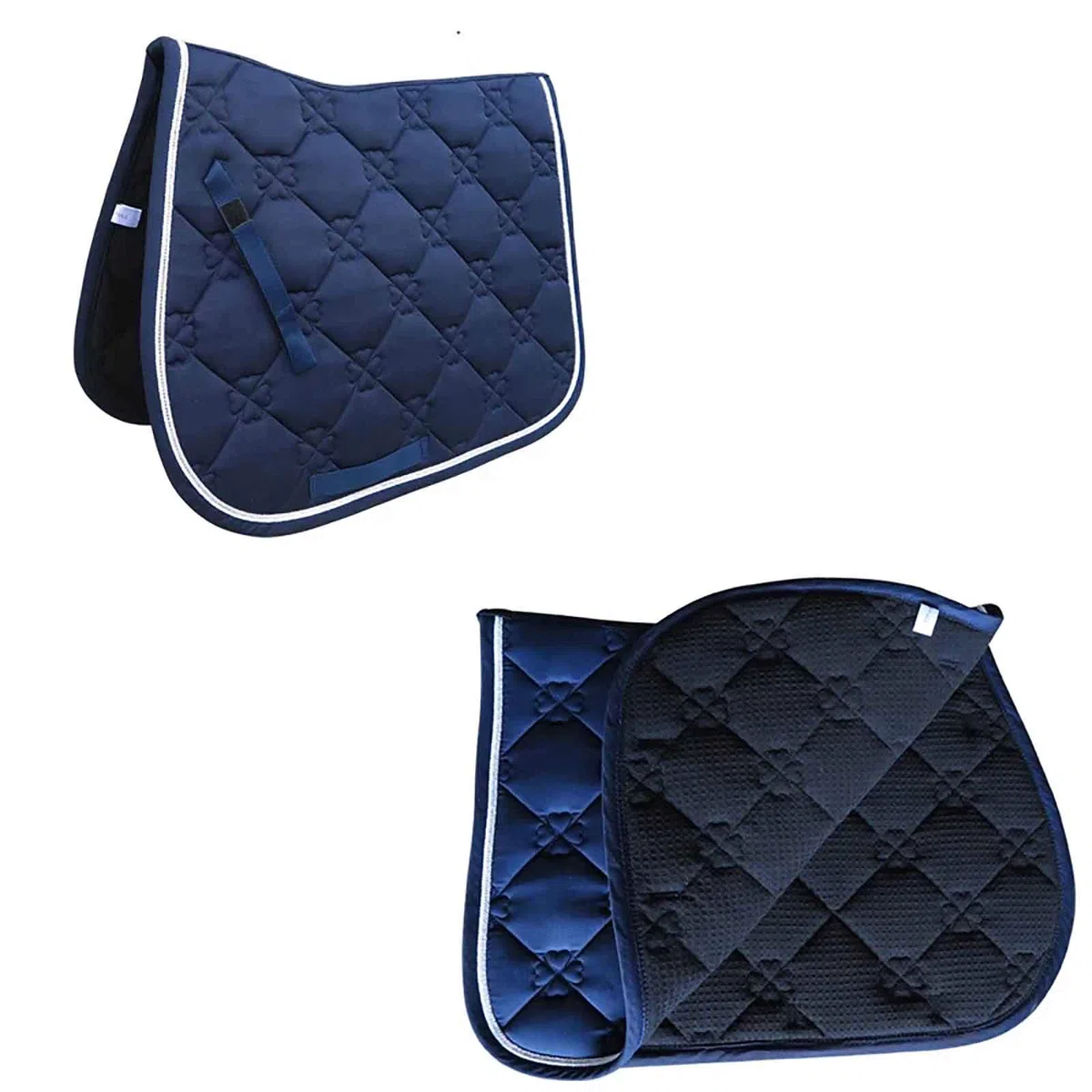 Mantilla para Caballo Gamuza Media Almohadilla Tela de Silla de Montar Silla de Montar Cojín Accesorio de Caballo Equipo de Rendimiento Transpirable Cubierta de Silla de Montar,Azul