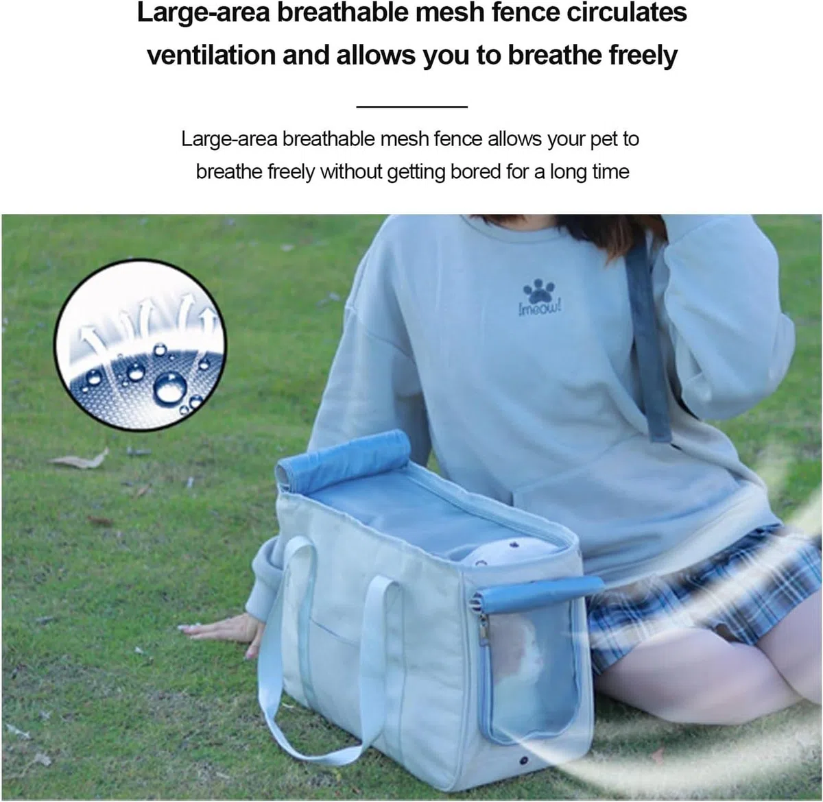 Transportín Perro, Bolso Portamascota con Bolsillos, Bolsa Mascota Ligera Transpirable con Correa Seguridad para Compras Viajes, Tote Mascotas Pequeñas Medianas, Green