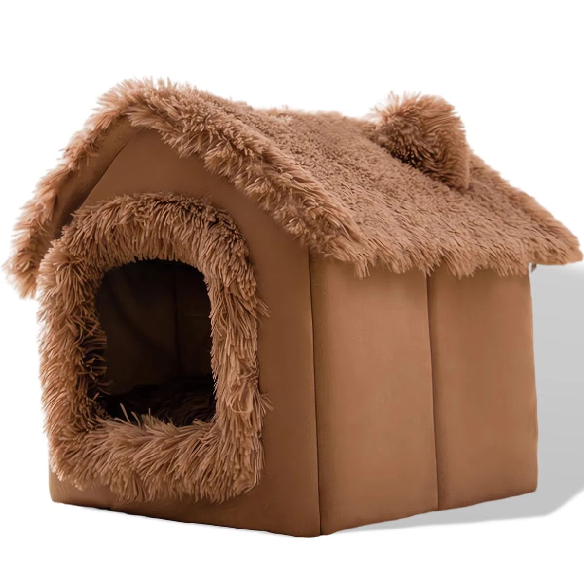 SEOUGEE Casa para Perros, Perrera Portátil para Gatos Cama de Interior con Cojín Extraíble, 3 en 1 Cama Cueva Lavable para Mascotas, Extraíble y Plegable Antideslizante Cálida para Mascotas de