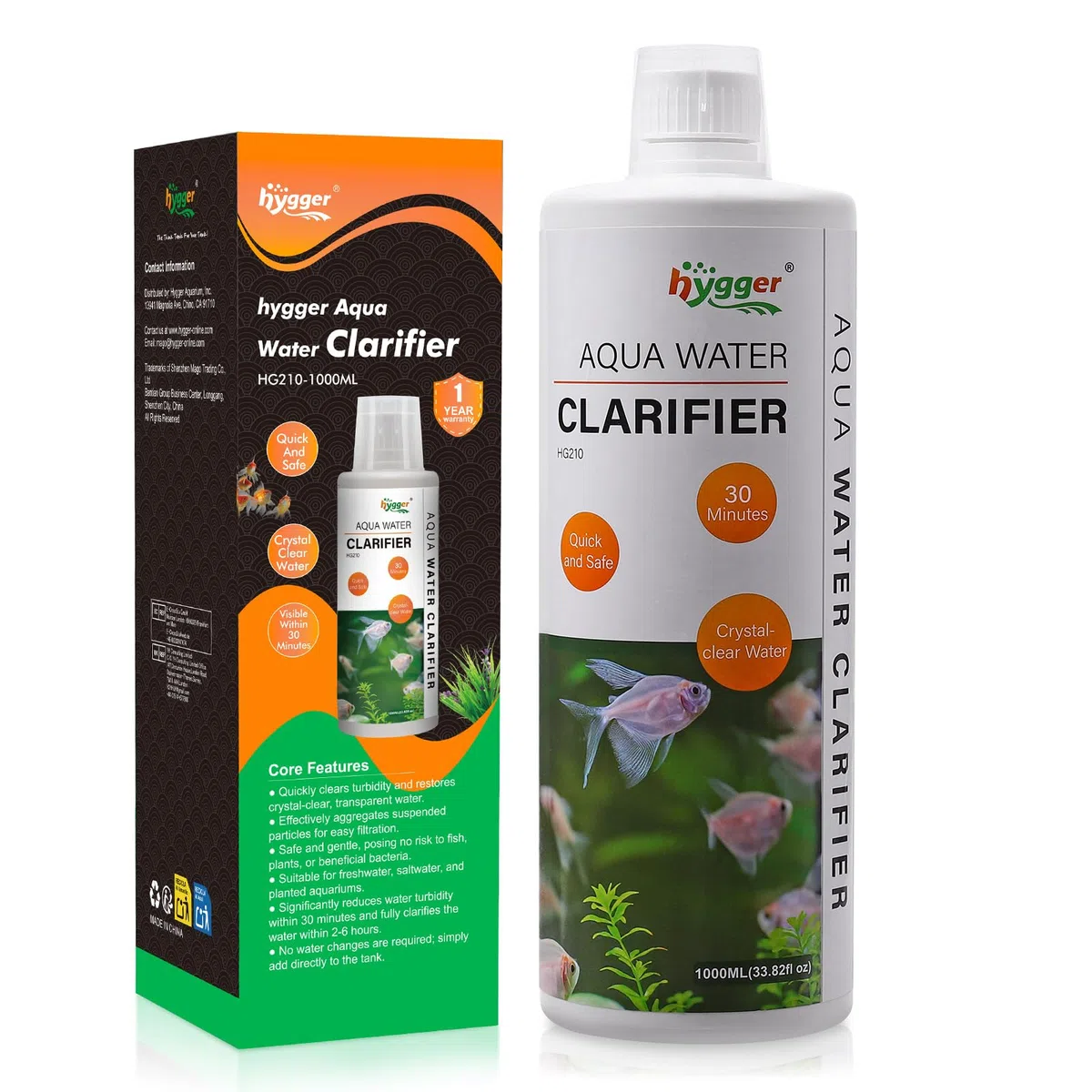 hygger Clarificador de agua para acuario, clarificador de agua para pecera, para tanques de agua dulce y salada, 1000 ml