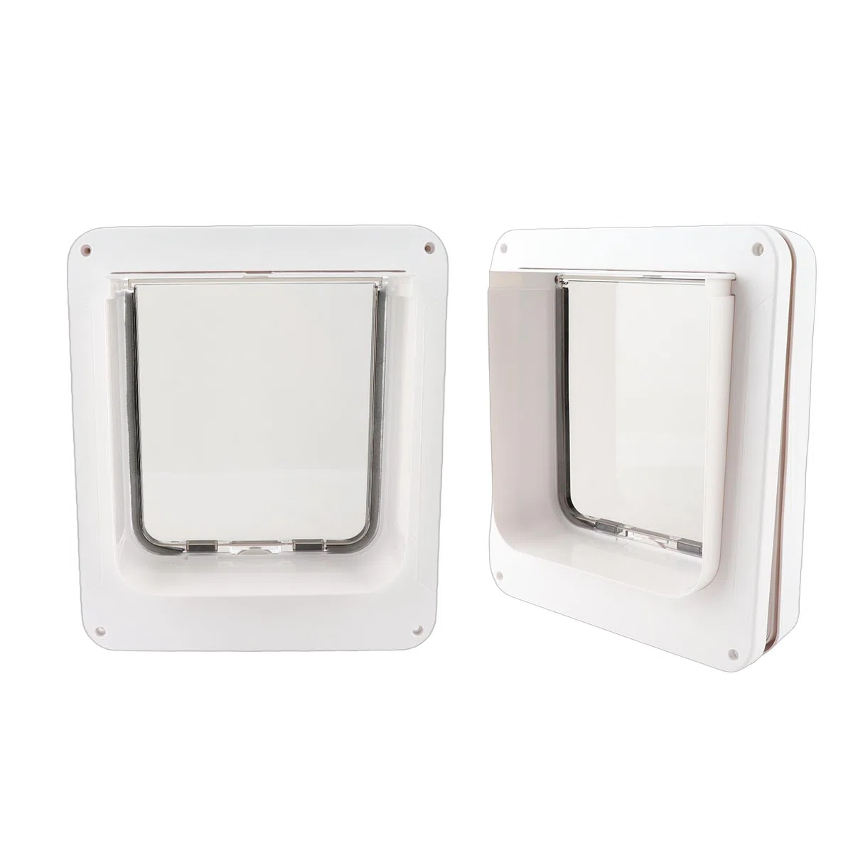 Puerta Inteligente para Gatos, Puerta para Mascotas con Detección Automática con Tecnología Activada por Collar, Entrada de 2 Vías, Fácil Operación para el Hogar, Construcción de Plástico