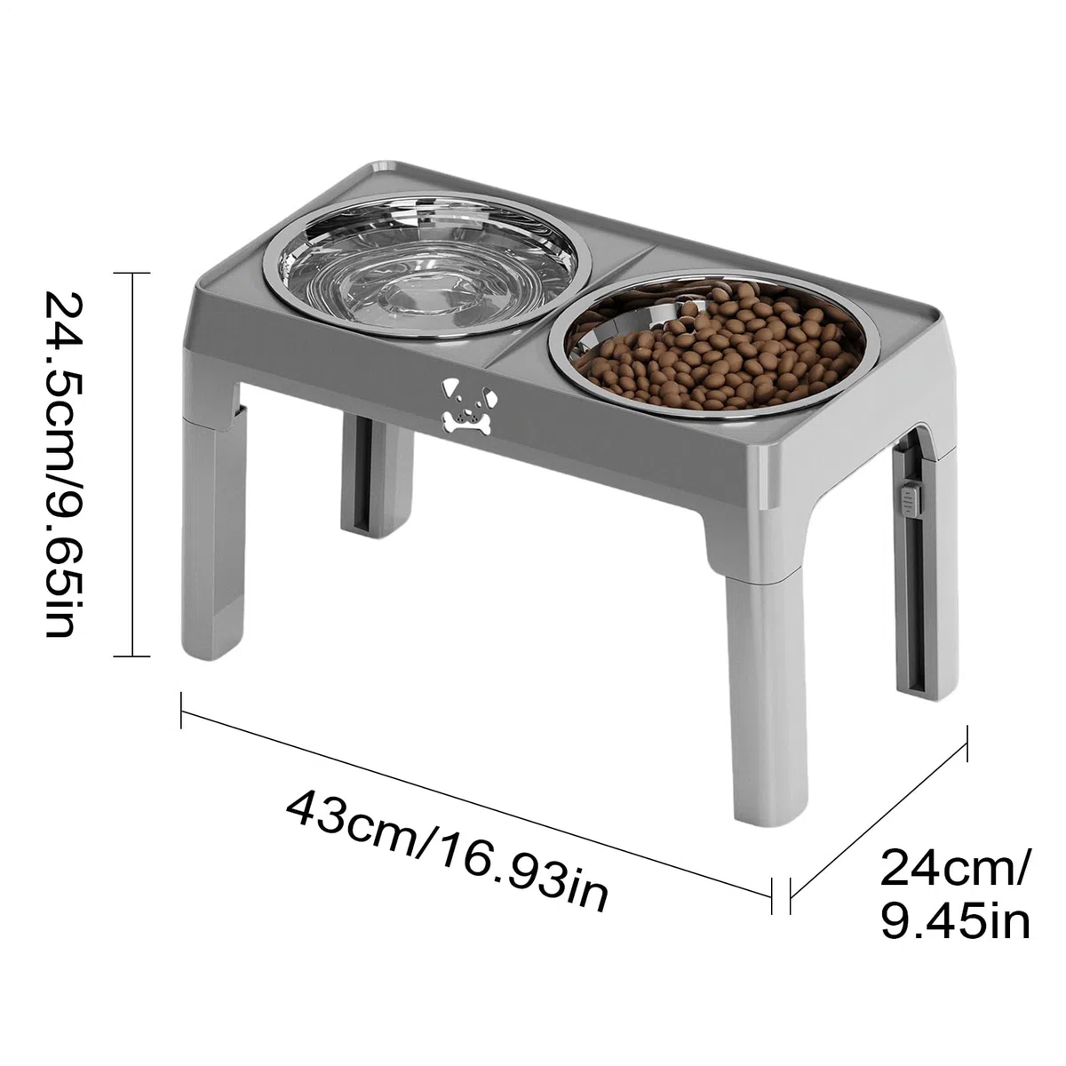 Comederos Elevados De Comida Para Perros Plato Antideslizante 5 Alturas | Cuencos De Acero Inoxidable Para Perros Con Soporte Protección De Cuello Y La Columna En Gatos Interiores, , Ca