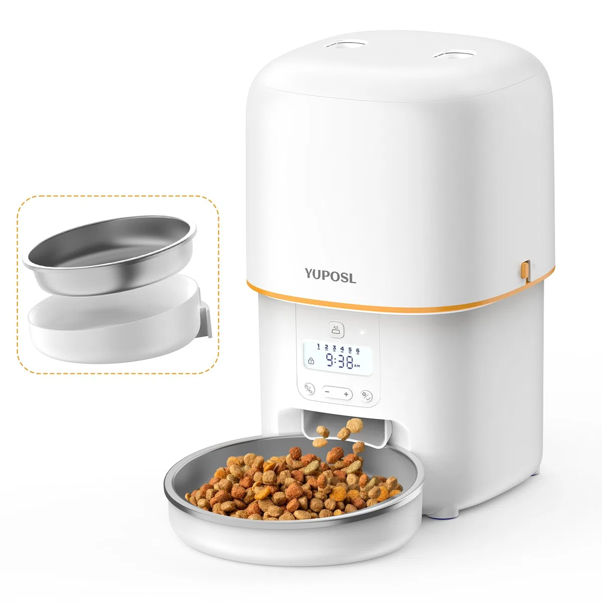 Comederos automáticos para Gatos, dispensador de Comida para Gatos de 3 litros, fácil de Usar, alimentador automático para Mascotas con más de 180 días de duración de la batería, 1-6 Comidas, Control