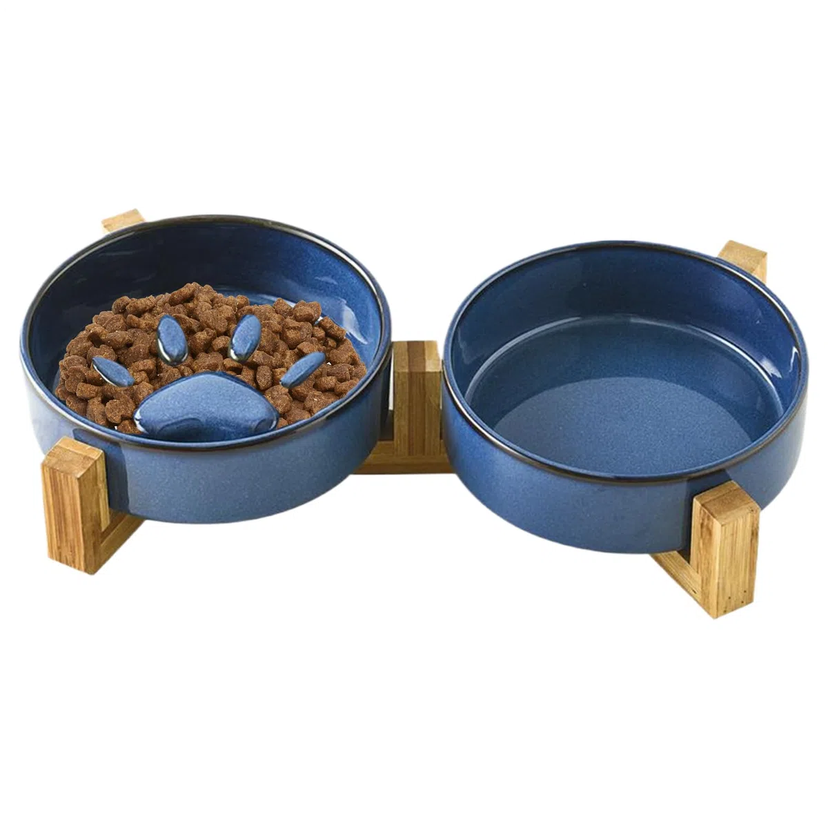 Cuencos Alimentación Lenta para Perros Elevado para Cachorros y Perros | Soporte Cuencos Perros Cerámica Antideslizante Huella Mono Estación Alimentación Mascotas Accesorios Plato Camping