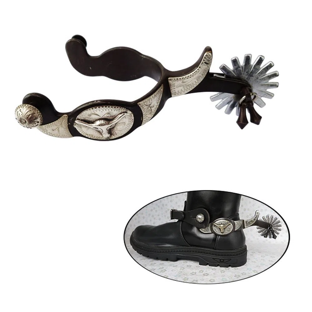 2 Espuelas Vaqueras Vintage con Engranaje Giratorio. Espuelas Resistentes para Caballos. Equipo De Equitación para Entrenamiento Ecuestre.