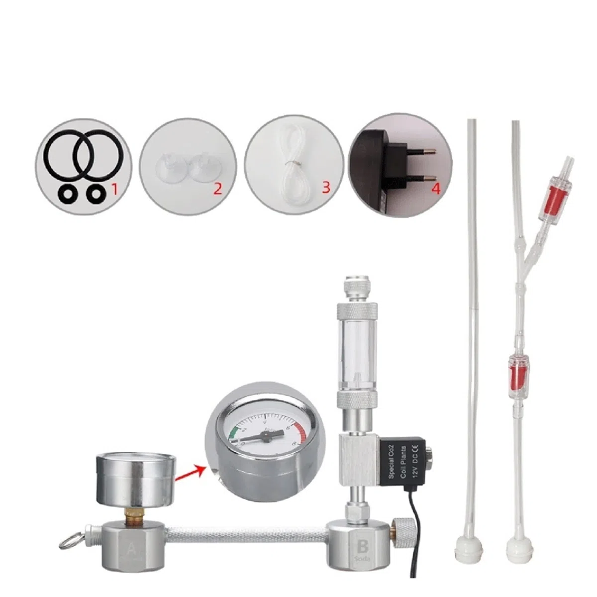 Equipos de soldadura de gas Acuario DIY CO2 Difusor de contador de burbujas del kit de sistema generador con válvula solenoide CO2 Generador for peces de plantas acuáticas Accesorios para bombas de ai