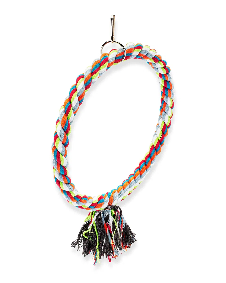 Perca grande de algodón para pájaros, hecha con materiales naturales, segura para escalar y masticar, ideal para loros grises africanos, cacatúas, periquitos y cacatúas
