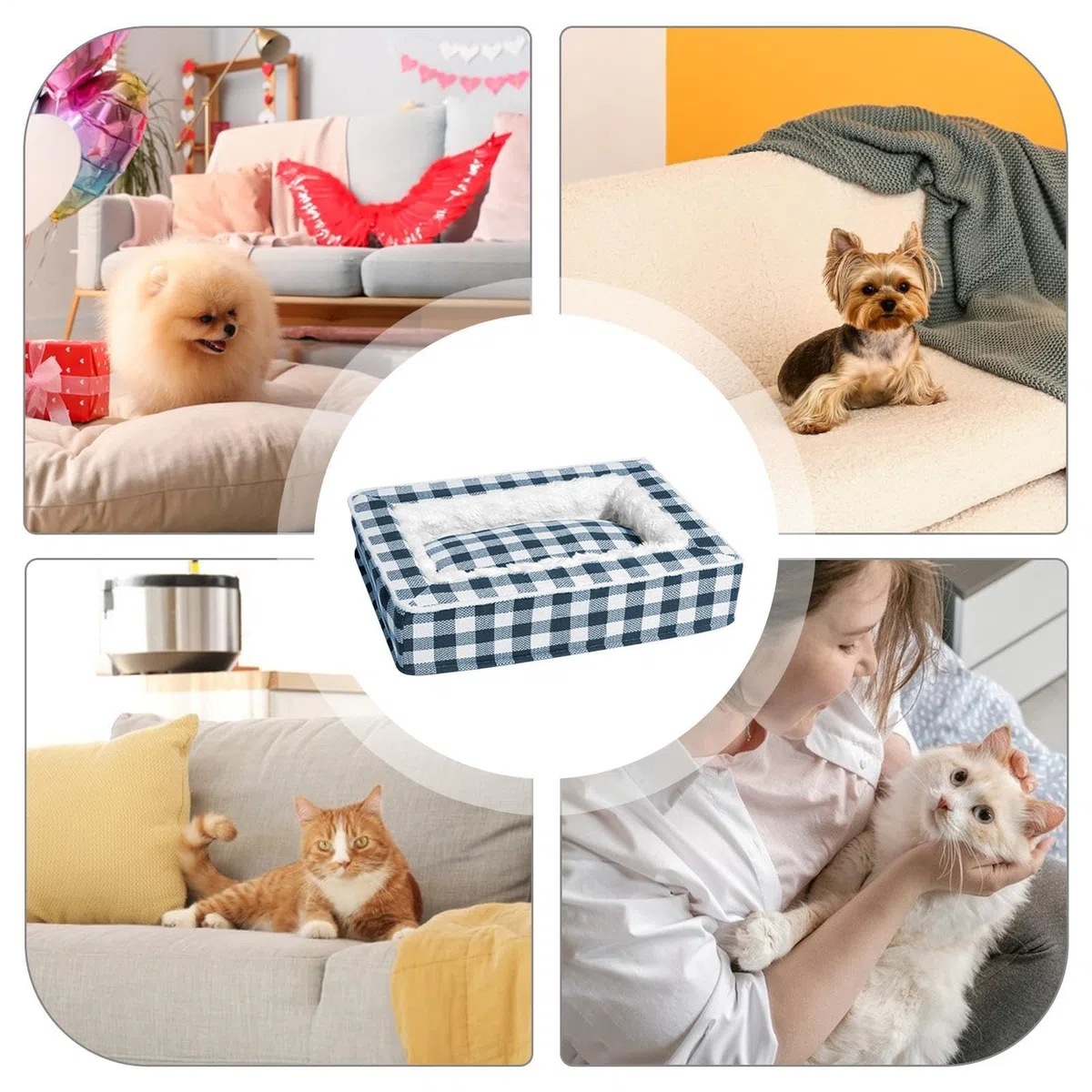 Cama Para Gatos Sofá Suave Para Mascotas Calmante Para Dormir Y Calentar