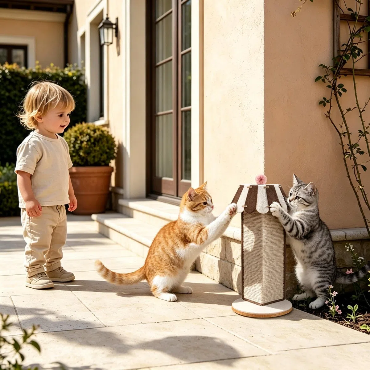 Poste Rascador para Gatos Rascador Vertical De Sisal 54,9 cm | Rascador Poste Gatos Para estiramiento del cuerpo y protección de muebles en el interior del hogar