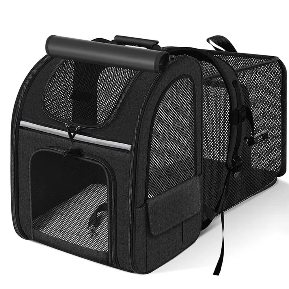 Mochila Transportadora para Gatos, Mochila para Gatos, Bolsa de Transporte para Viajes, Senderismo y Camping, Gris.