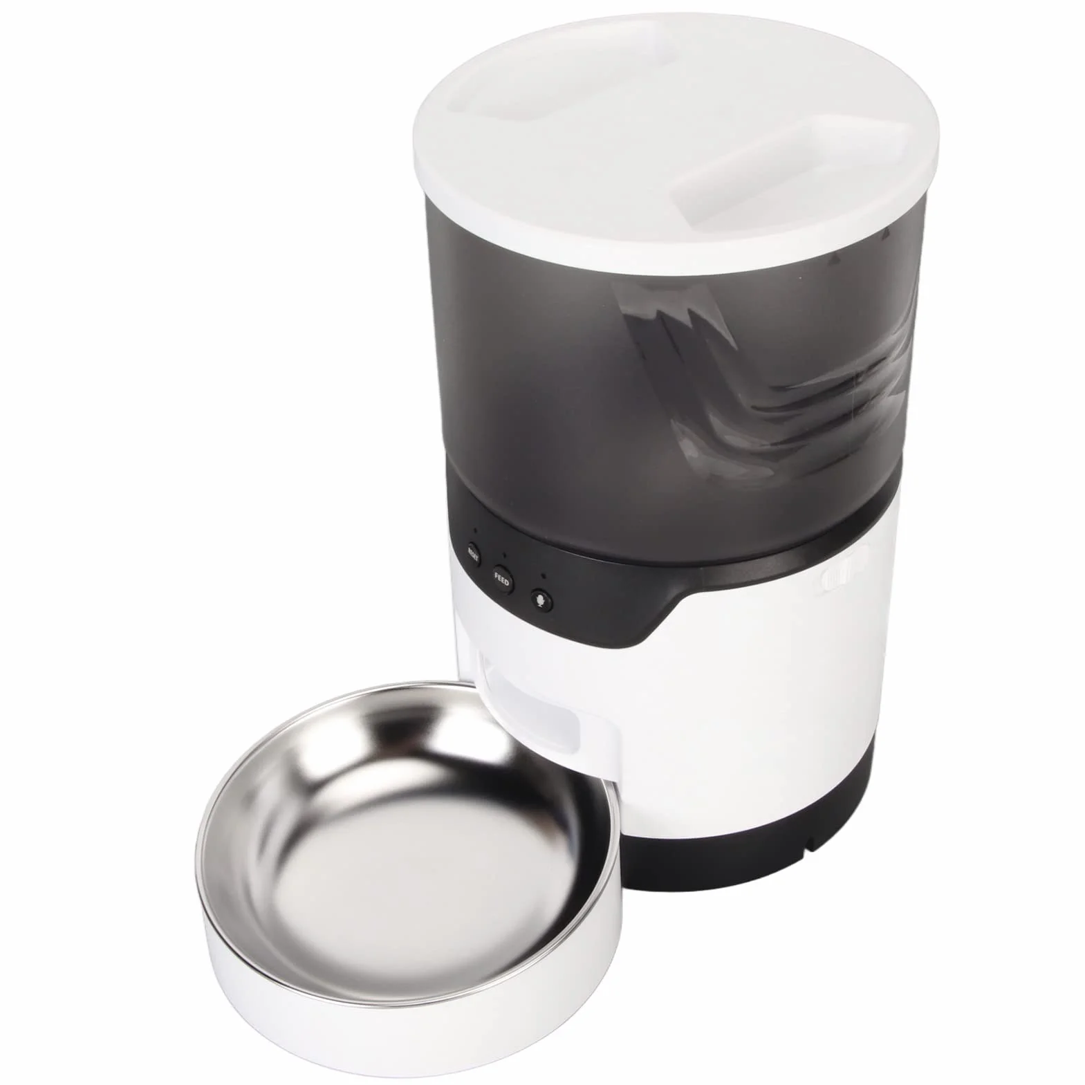 Alimentador Automático para Gatos, Dispensador Inteligente de Comida para Mascotas con Aplicación, Control por Voz, Grabadora para Gatos y Perros, Acero Inoxidable 304, Capacidad de 3L
