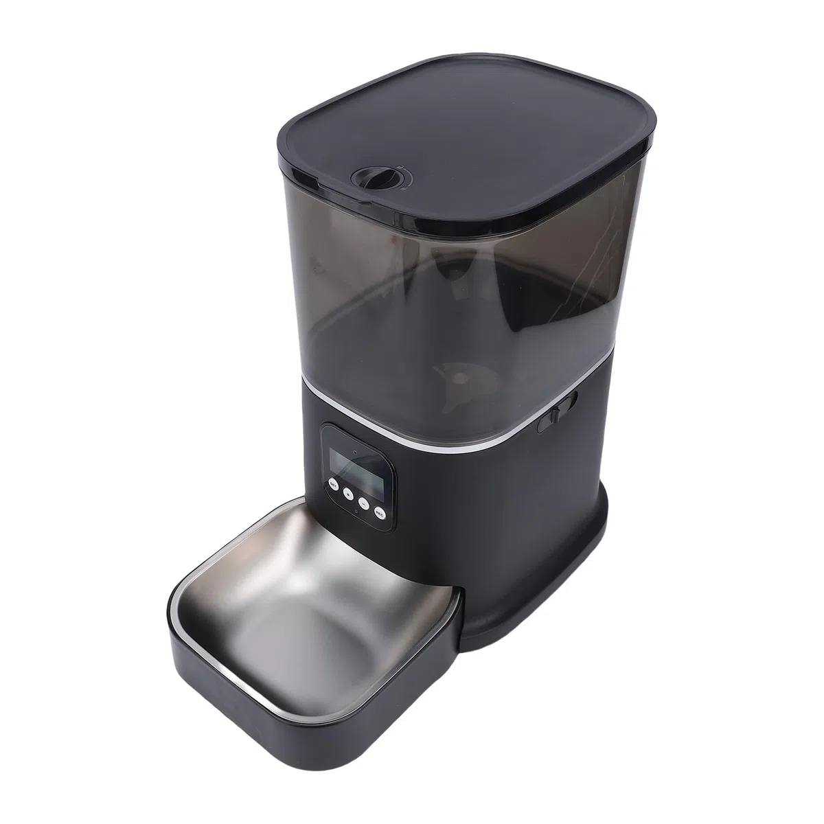 HEEPDD Alimentador Automático para Mascotas, Comederos Automáticos de Acero Inoxidable de Grado con Fuente de Alimentación Dual para Dueños de Gatos Ocupados y Uso en Interiores, Alimentador para