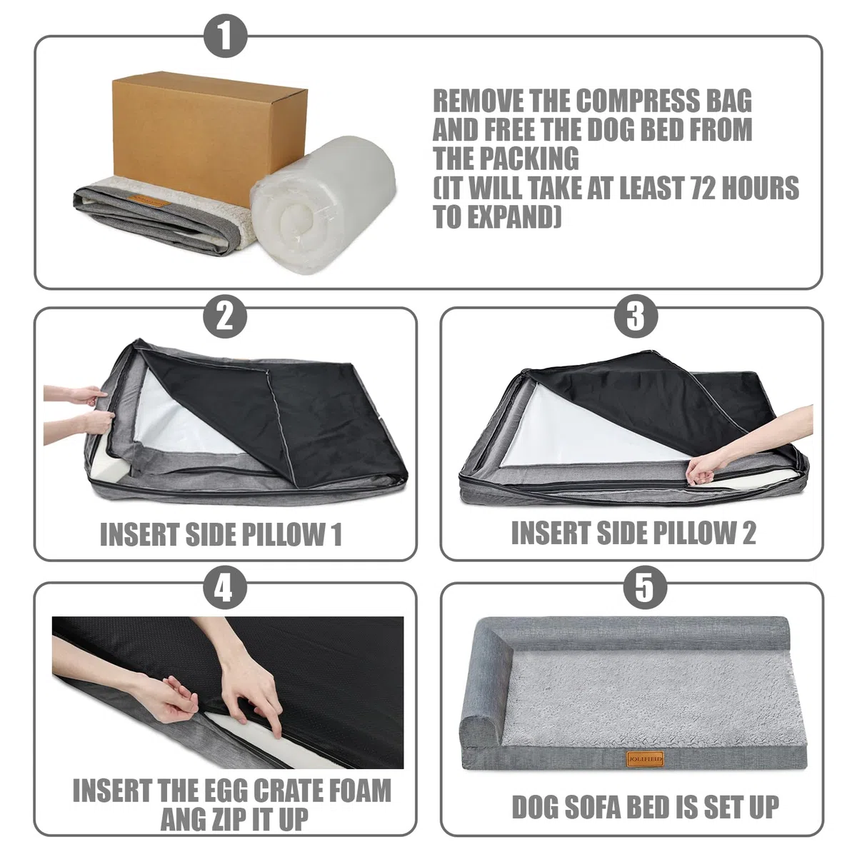 Cama Perro Extra Grande Ortopédica, Colchoneta Perro de L, Sofá Perro con Espuma De Caja De Huevos, Impermeable Lavable Desenfundable, 142x102cm, Azul Marino