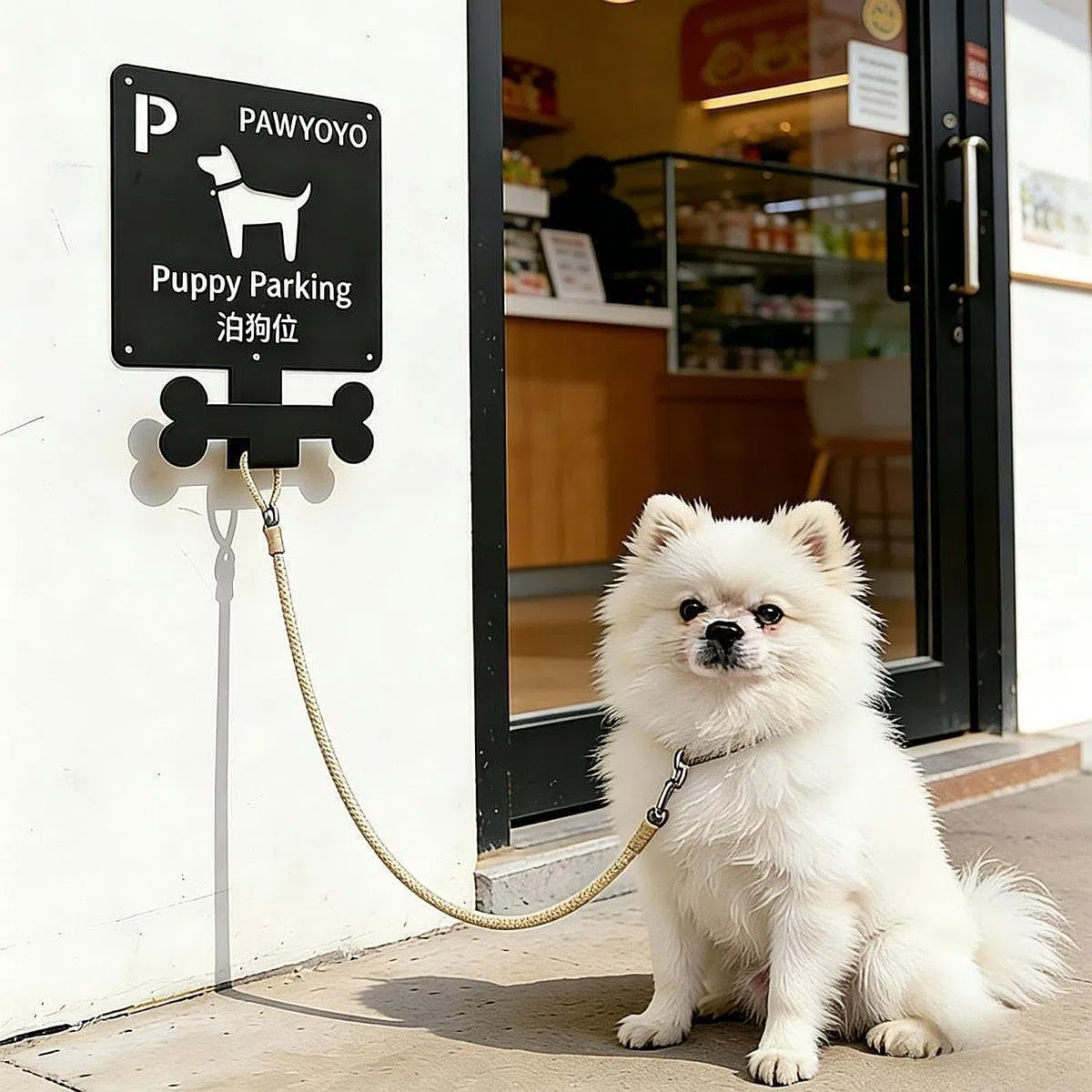 Anclaje Metálico para Correa de Perro, Soporte Antitirones, Estación de Sujeción con Fácil Transporte Y Uso Versátil para Paseos.