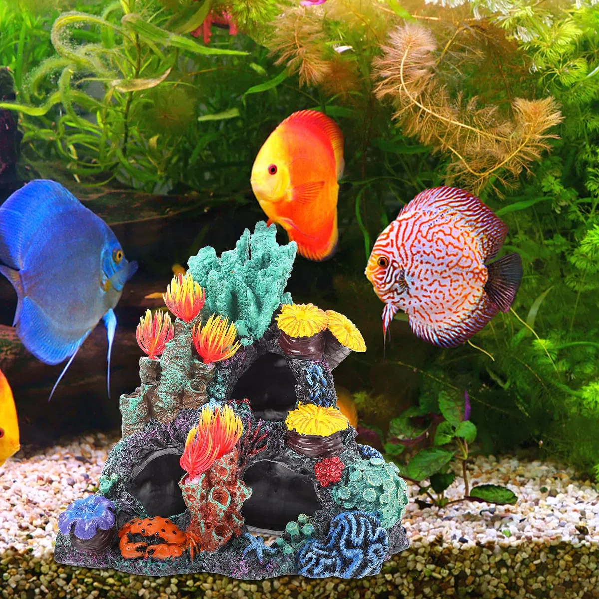 Hemobllo Adorno de Resina Simulado para Coral de Resistente Pecera