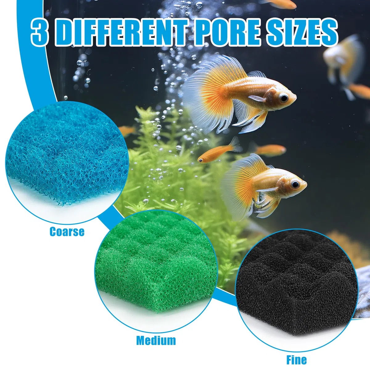 AQUANEAT Almohadilla de Espuma de Filtro de Espuma para Acuario, Corte a Medida, para Estanque de Tanque de Peces, 17 x 11 x 1/2 a 1 Pulgada