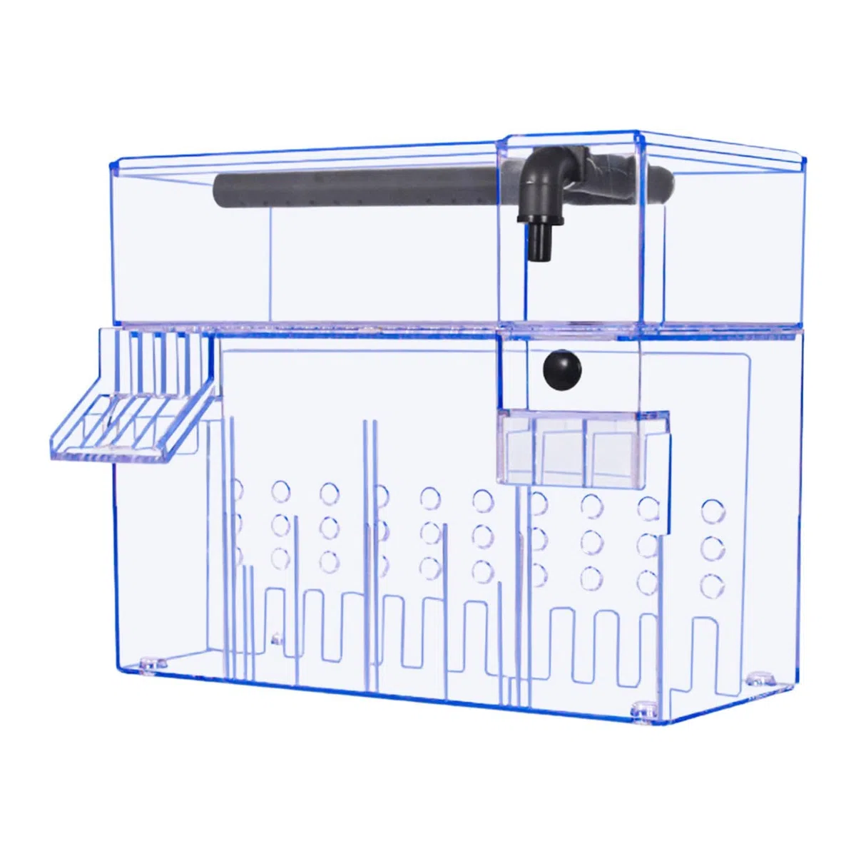 Qianly Caja de Filtro para Acuario Eficiente con Filtro de Doble Capa de Goteo Caja Colgante Transparente de Tortuga Accesorio para Acuario con Aislamiento D, 26 Cm X 13.5 Cm X