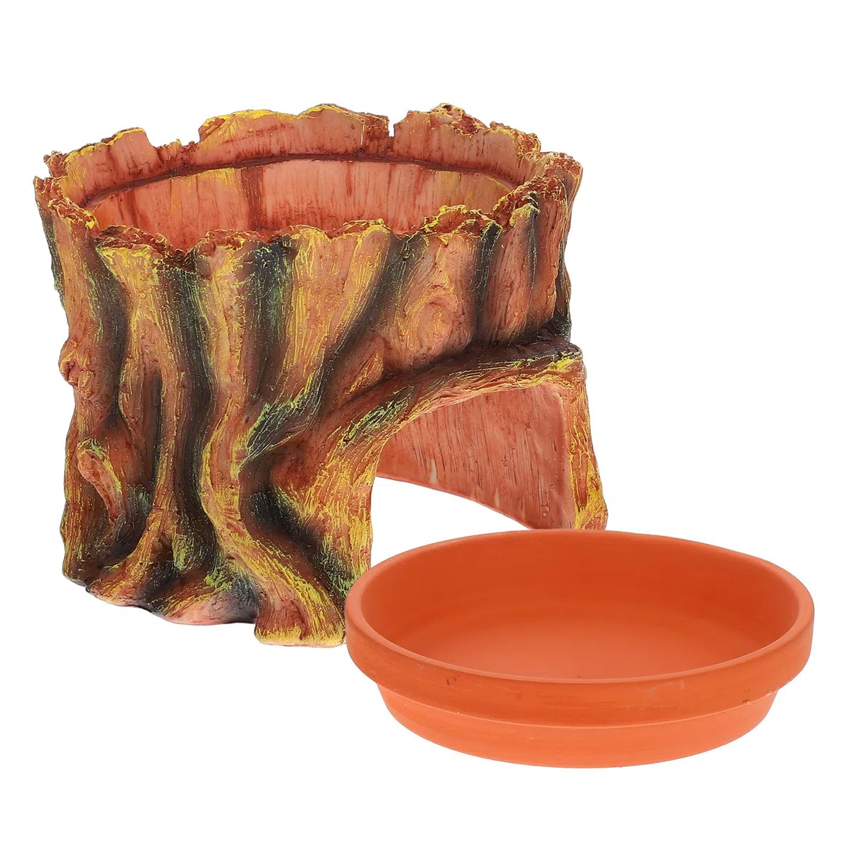 Cueva de Escondite para Reptiles de Resina Segura Interior Espacioso Adecuado para Terrarios y Jardines de Gecos Leopardo y Cangrejos