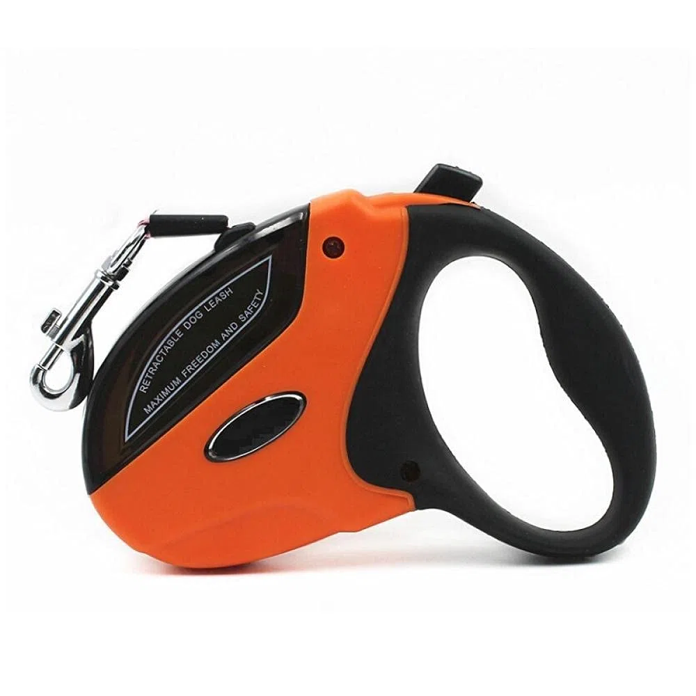 Correa automática for Perros, Correa retráctil Extensible de 5 m y 50 kg, for Caminar(Orange)