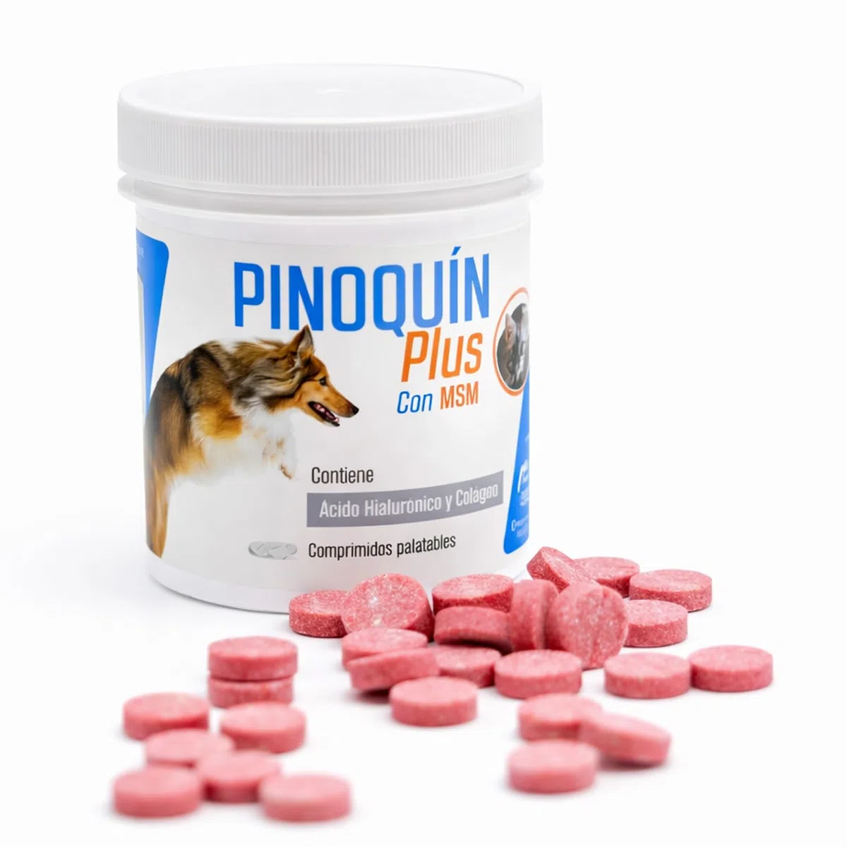 Laboratorios Pino Pinoquin Plus Condroprotector para Perros y Gatos con MSM, Glucosamina, Condroitina, Colágeno y Ácido Hialurónico, Apoyo Articular 160 Comprimidos