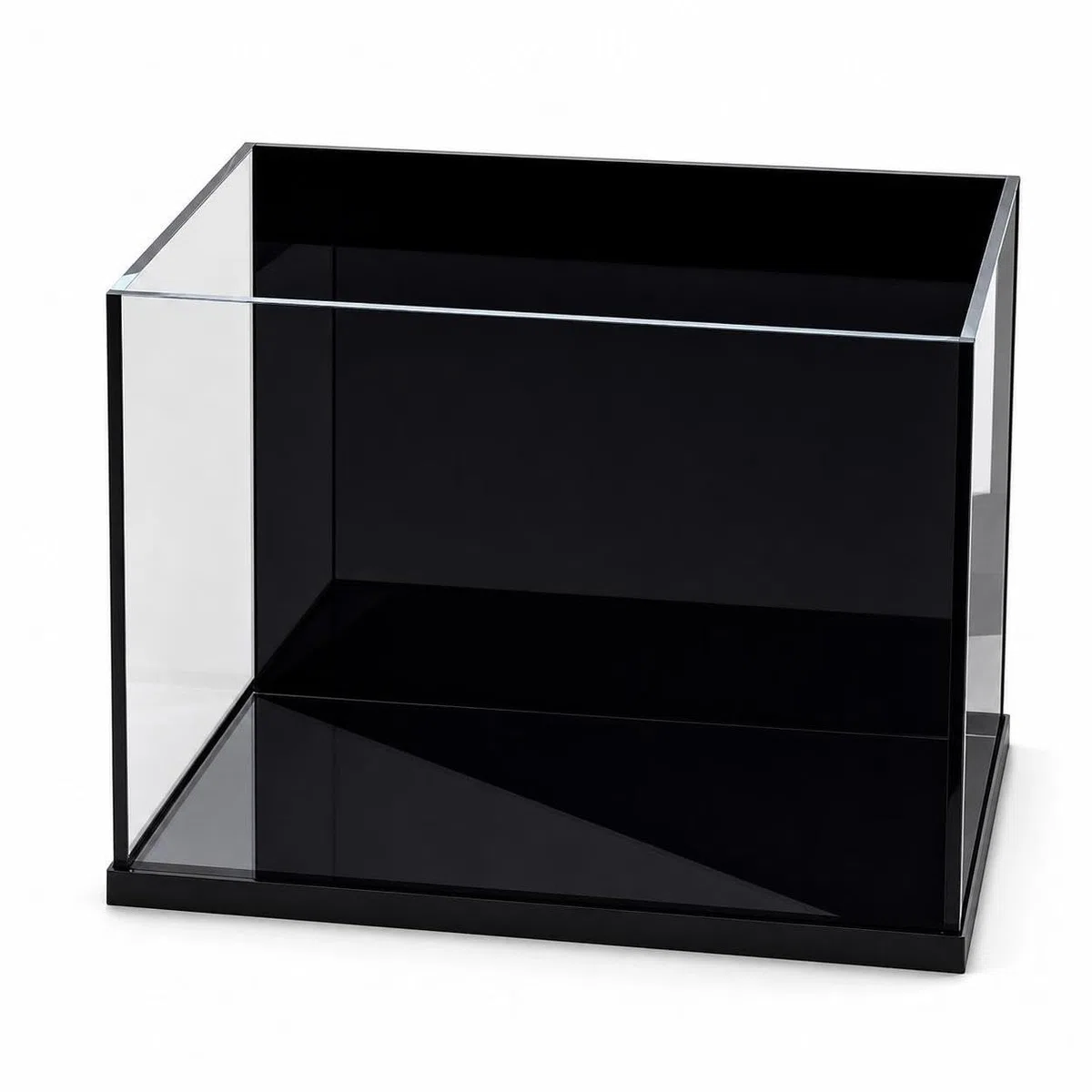 Agua para Tortugas Pequeño Escritorio, Vidrio Fondo Negro, para Espacios Pequeños, 20 * 14 * 16cm