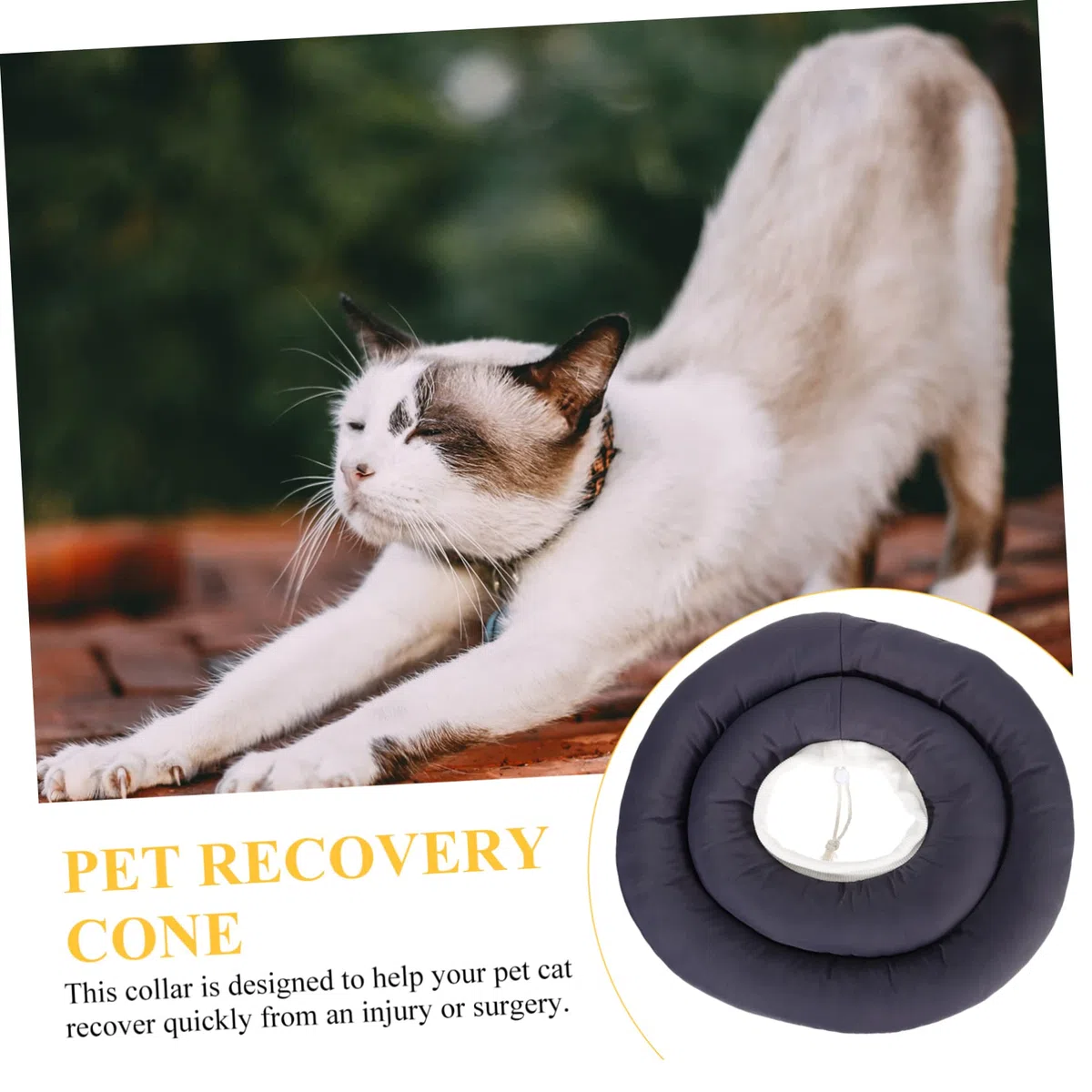 Housoutil 2piezas Collar De para Mascotas Collar Protector para Gatos y Perros Cono para Evitar Lamer Heridas Mediano Material y Secado Rápido