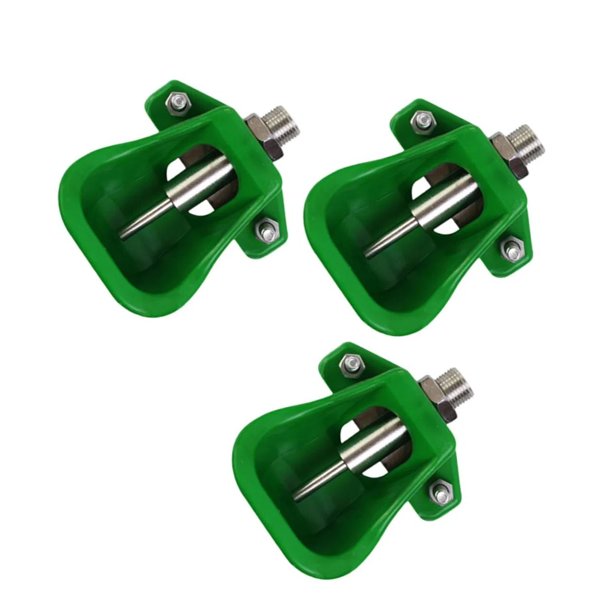 Bebedero para Cerdos 3 Piezas Acero Inoxidable y Plástico Verde | Uso en Granja, para Ganado y Porcinos, Cuenco de Agua para Cabras y Ovejas, Suministro Automático